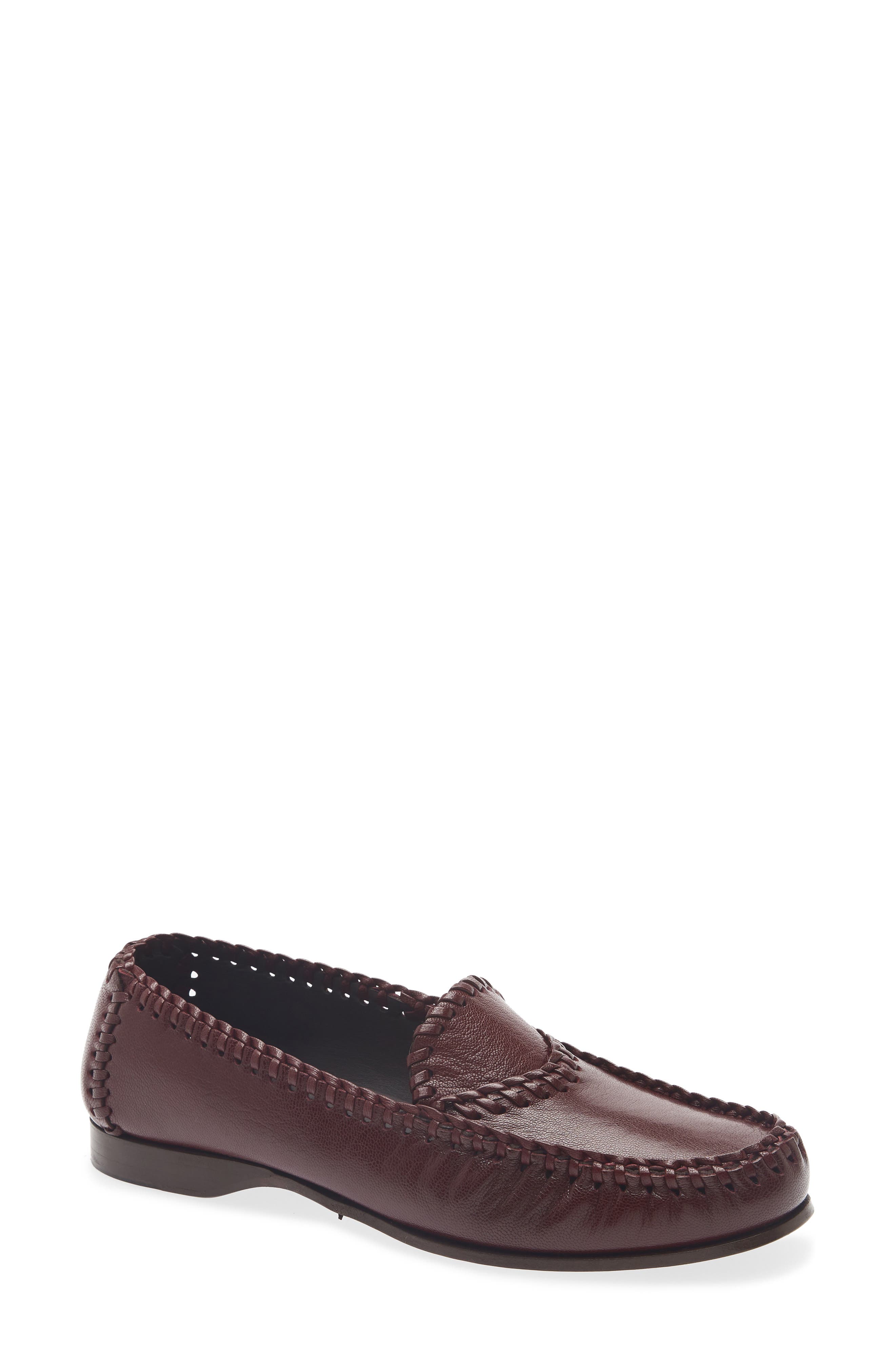 Sastre Braided Leather Loafer, Main, color, BURGUNDY