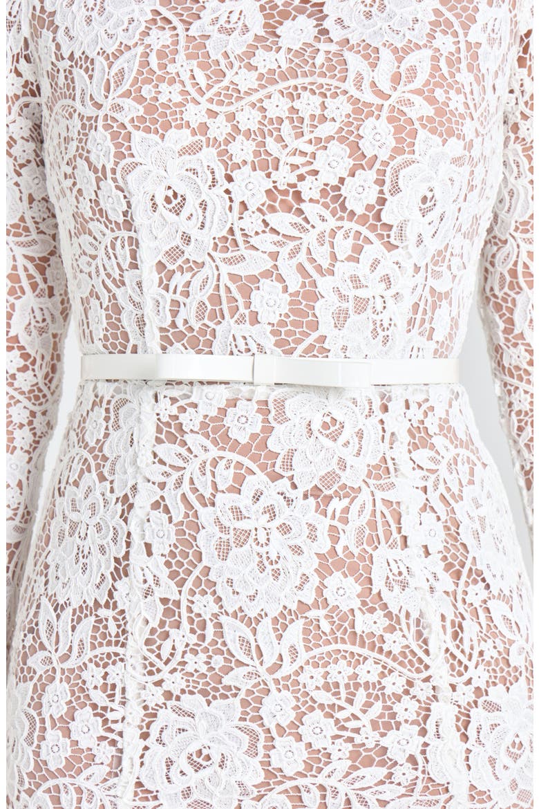 Juliette Long Sleeve Lace Cocktail Dress, Alternate, color, WHITE