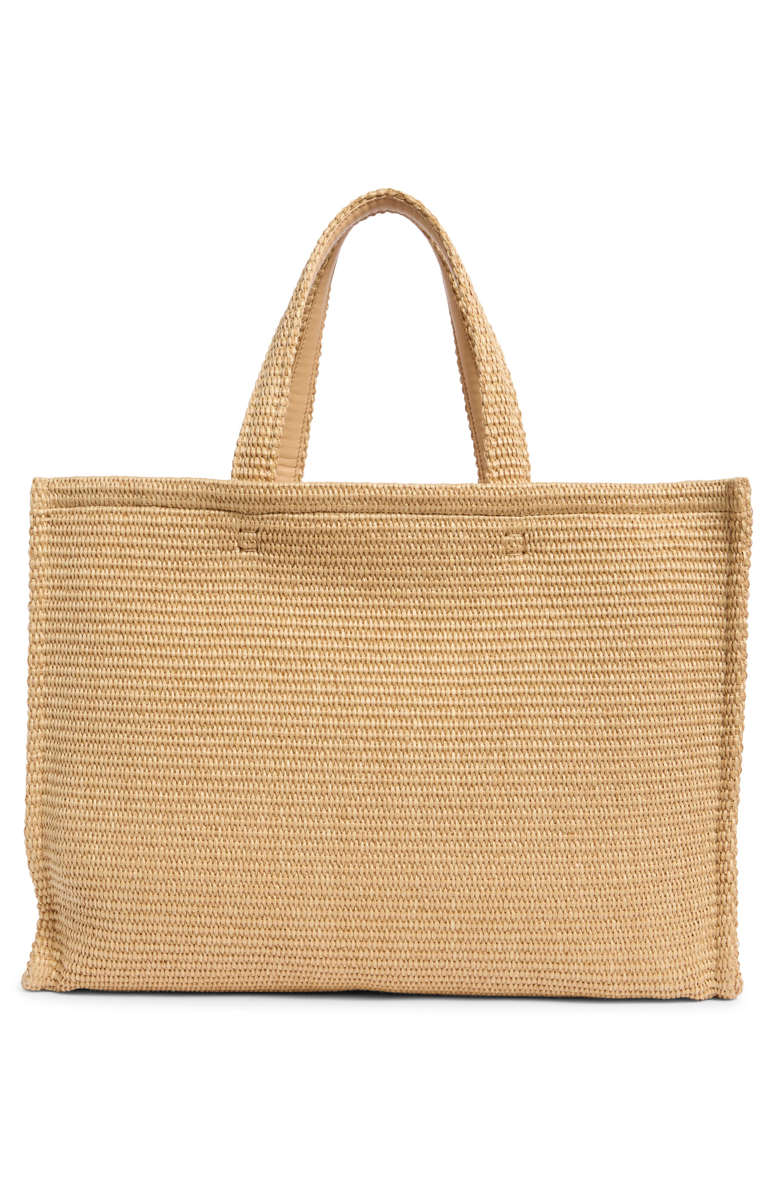 Givenchy Logo Raffia Tote, Alternate, color, Natural