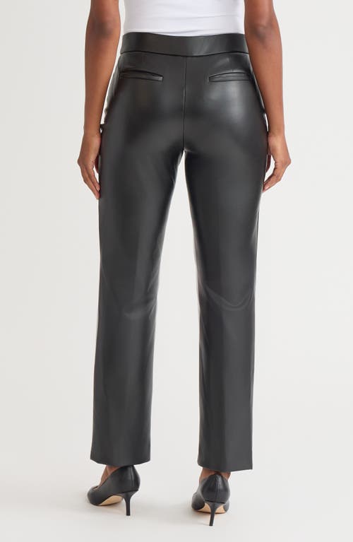 Kasper Pull On Faux Leather Pants In Black