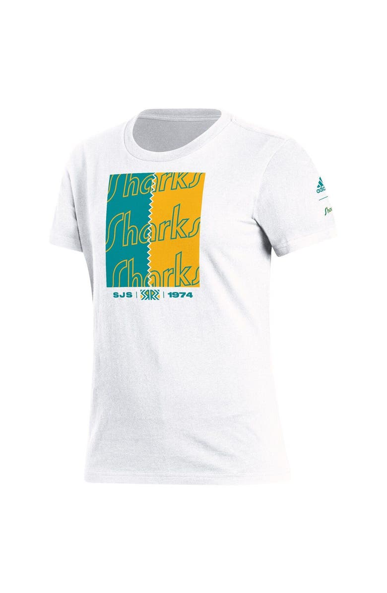 adidas Women's adidas White San Jose Sharks Reverse Retro 2.0 Playmaker T-Shirt, Alternate, color, White