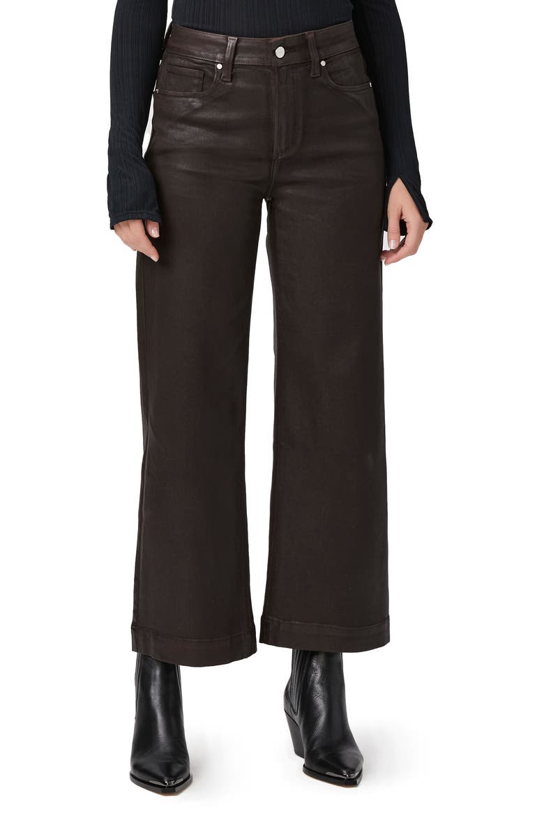 Anessa Coated Wide Leg Ankle Jeans, Main, color, CHICORY COFFEE