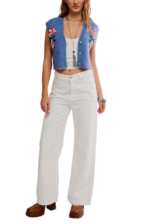 Free People Be Merry Sweater Vest In Blue