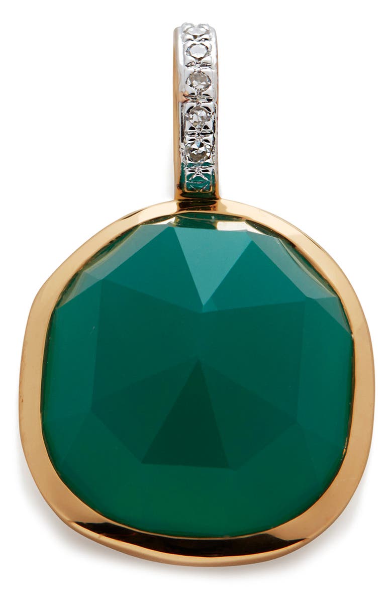Monica Vinader Siren Green Onyx & Diamond Pendant, Main, color, 18Ct Gold/ Diamond/ Green Onyx