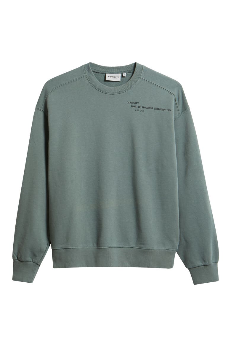Punched Graphic Sweatshirt, Alternate, color, VELVET GREEN