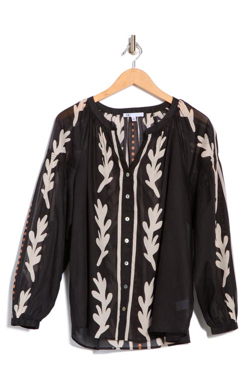 Dr2 By Daniel Rainn Border Print Button-up Shirt In Multi