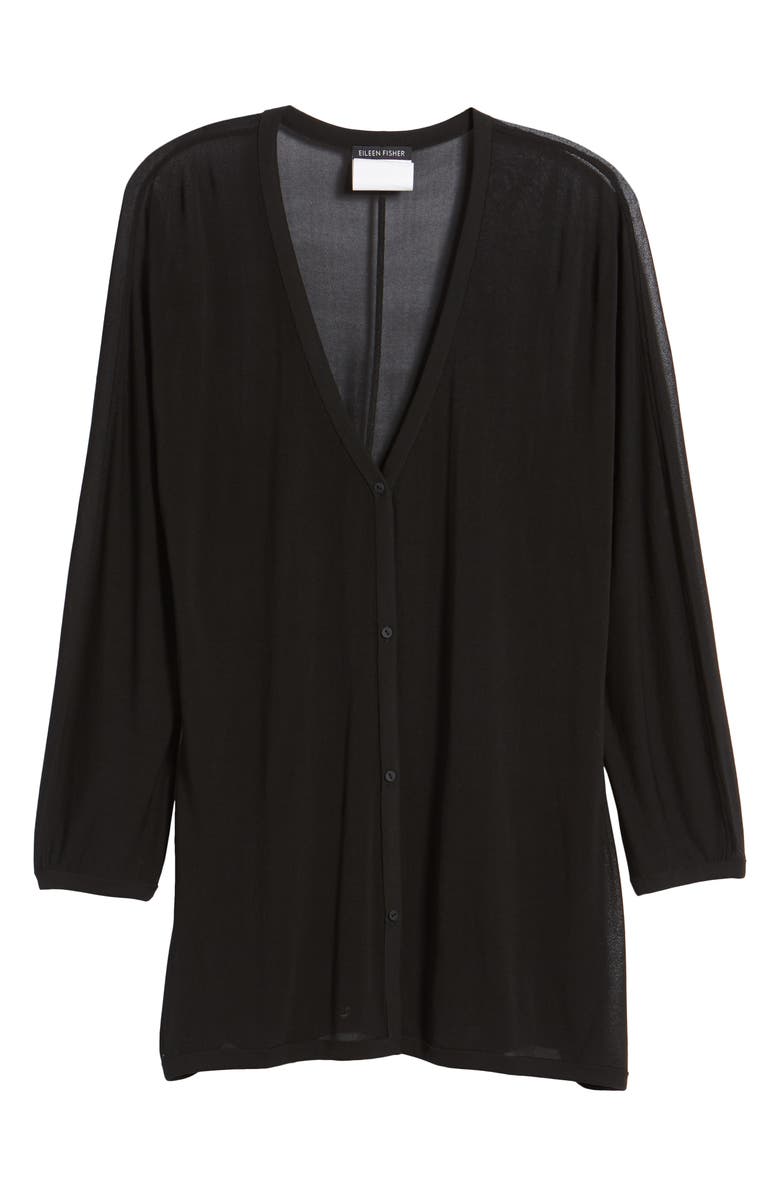 Eileen Fisher Sheer Silk Cardigan, Alternate, color,