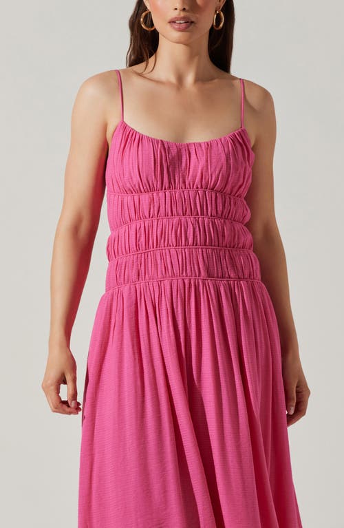 Astr The Label Andrina Shirred Maxi Sundress In Pink