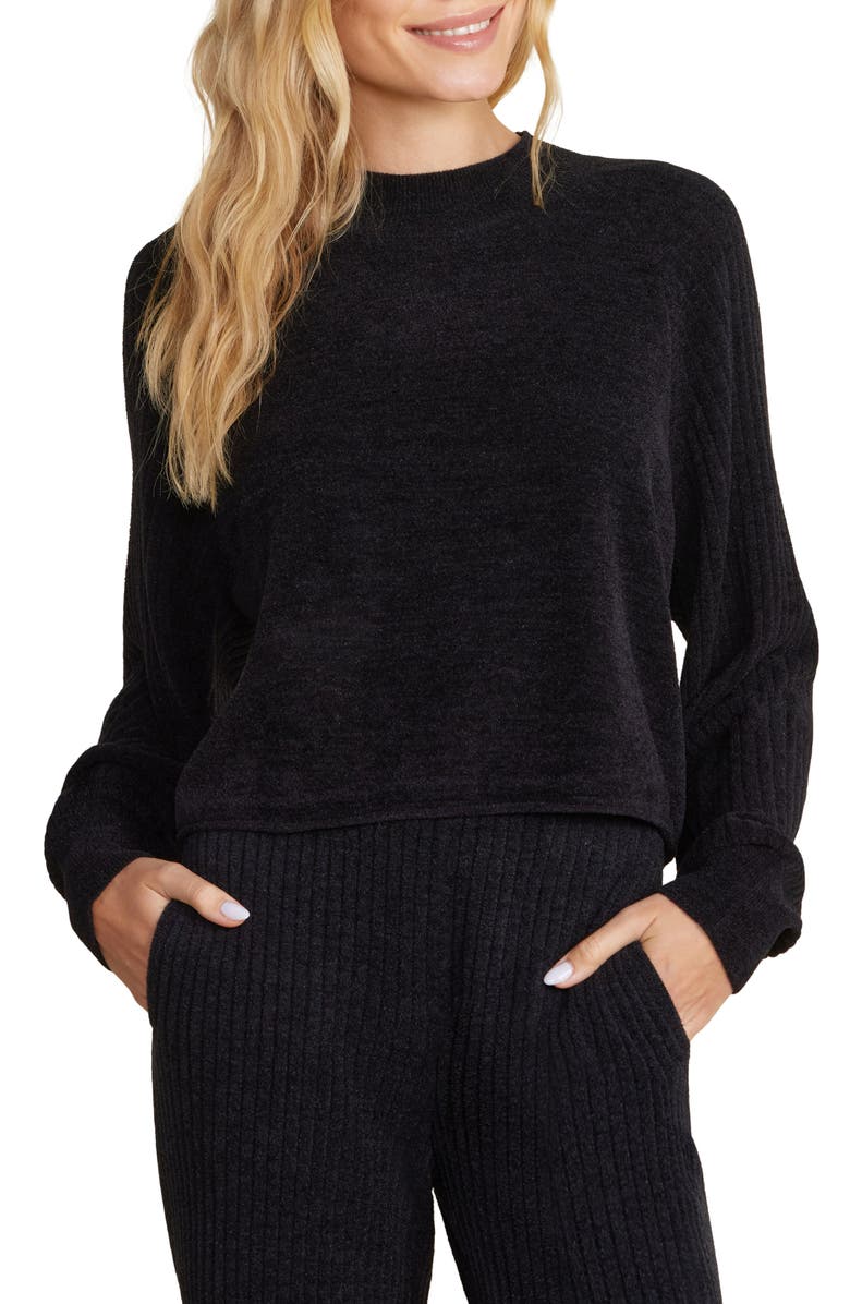 Barefoot Dreams<sup>®</sup> CozyChic<sup>®</sup> Ultra Lite<sup>®</sup> Mock Neck Crop Sweatshirt, Main, color, 