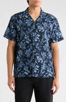 Floral Linen Blend Camp Shirt