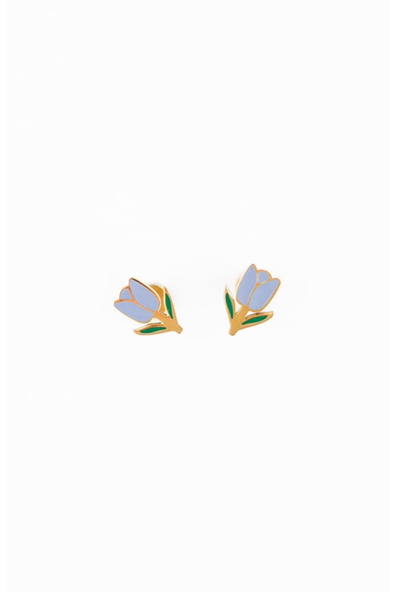 Tulip Stud Earrings, Alternate, color, Blue