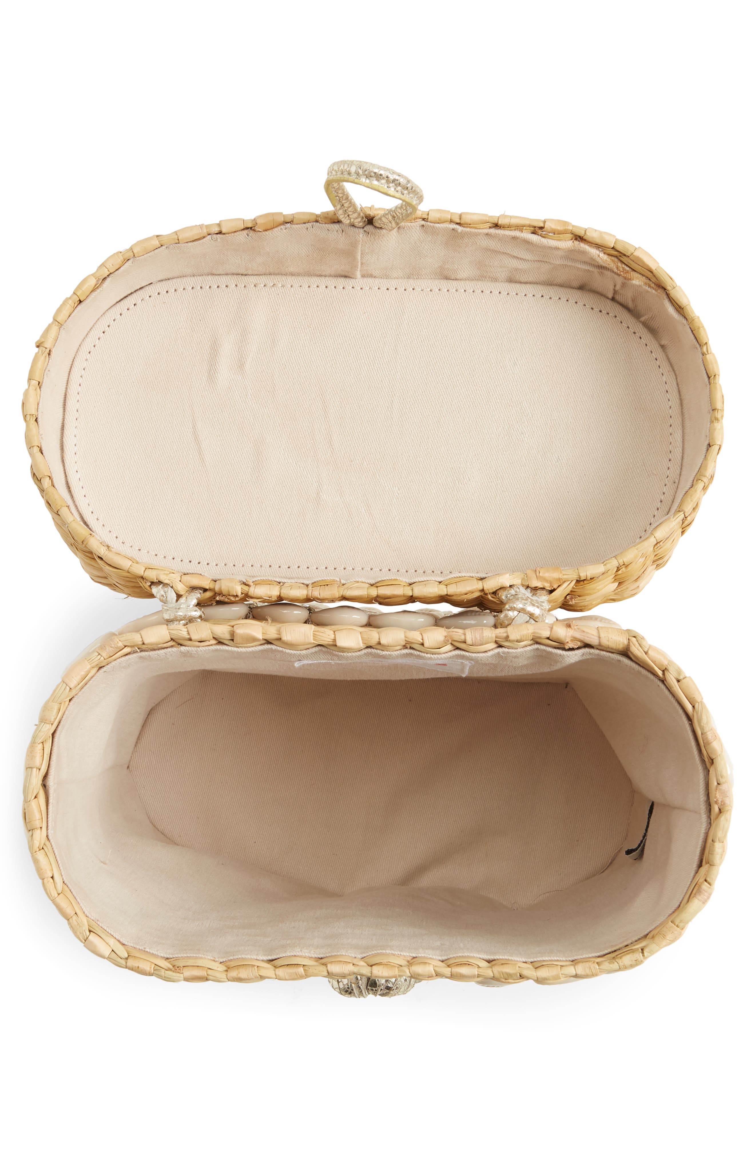 The Ashleigh Canteen Woven Clutch, Alternate, color, NATURAL/ CLEAR BLING