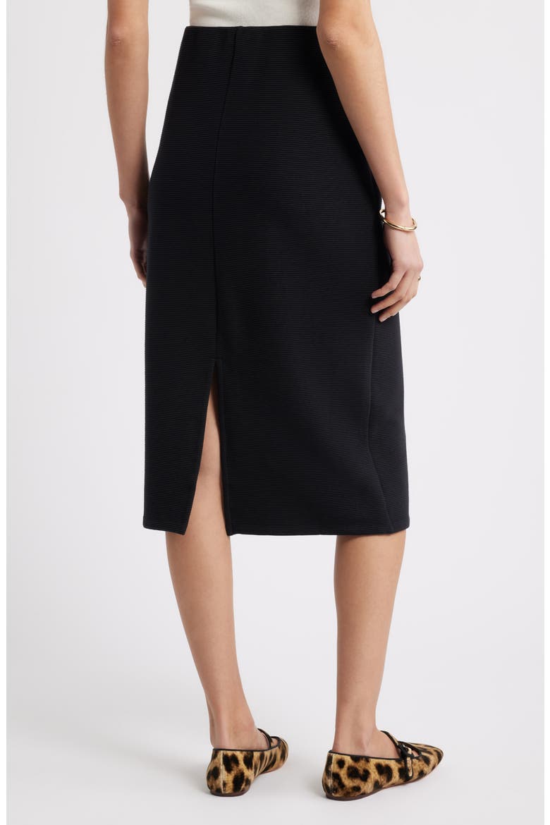 Ottoman Knit Midi Skirt, Alternate, color, BLACK