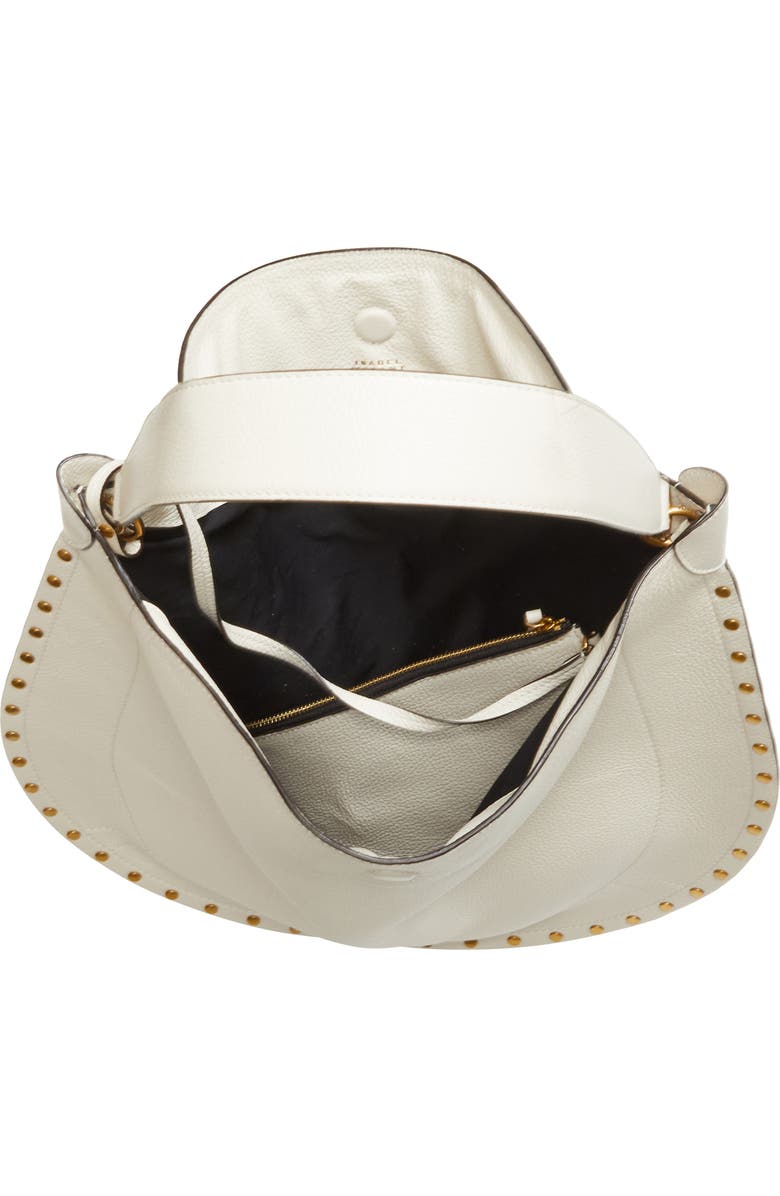 Isabel Marant Oskan Bubble Soft Leather Hobo Bag, Alternate, color, Chalk