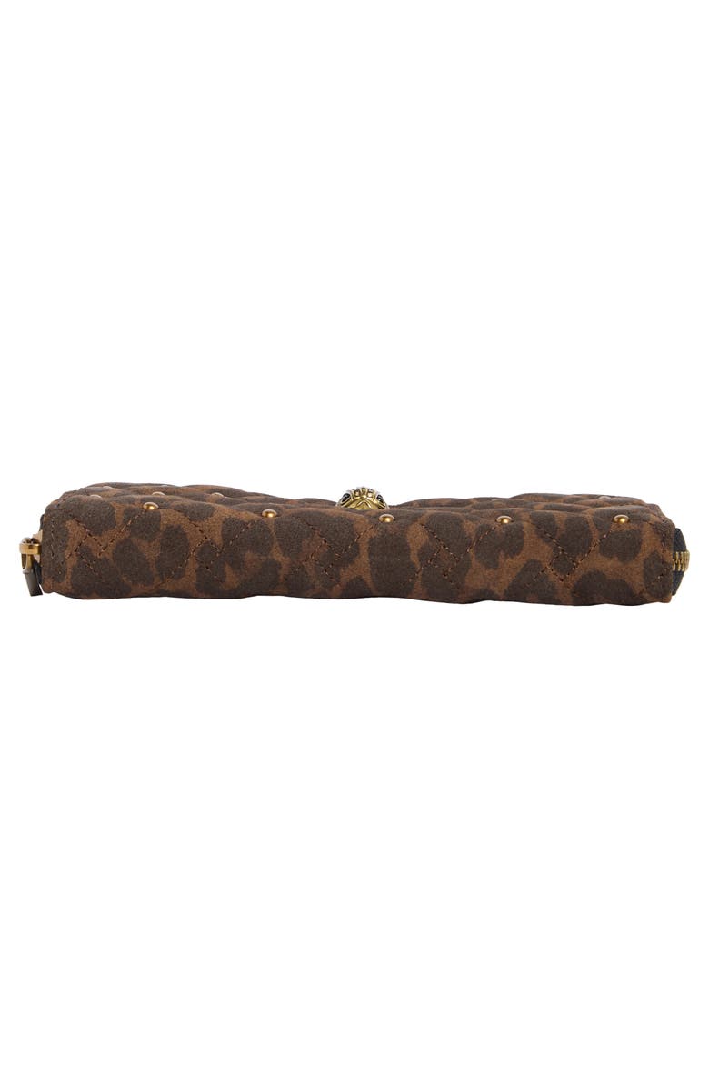 Kurt Geiger London Kensington Zip Around Studded Leather Wallet, Alternate, color, Dark.brown Combo