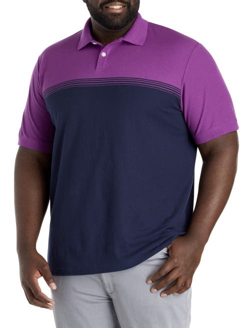 Harbor Bay By Dxl Big & Tall Colorblocked Polo Shirt