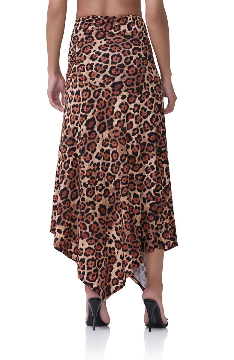 AFRM Mattie Leopard Print Handkerchief Hem Skirt, Alternate, color, Cocoa Leopard