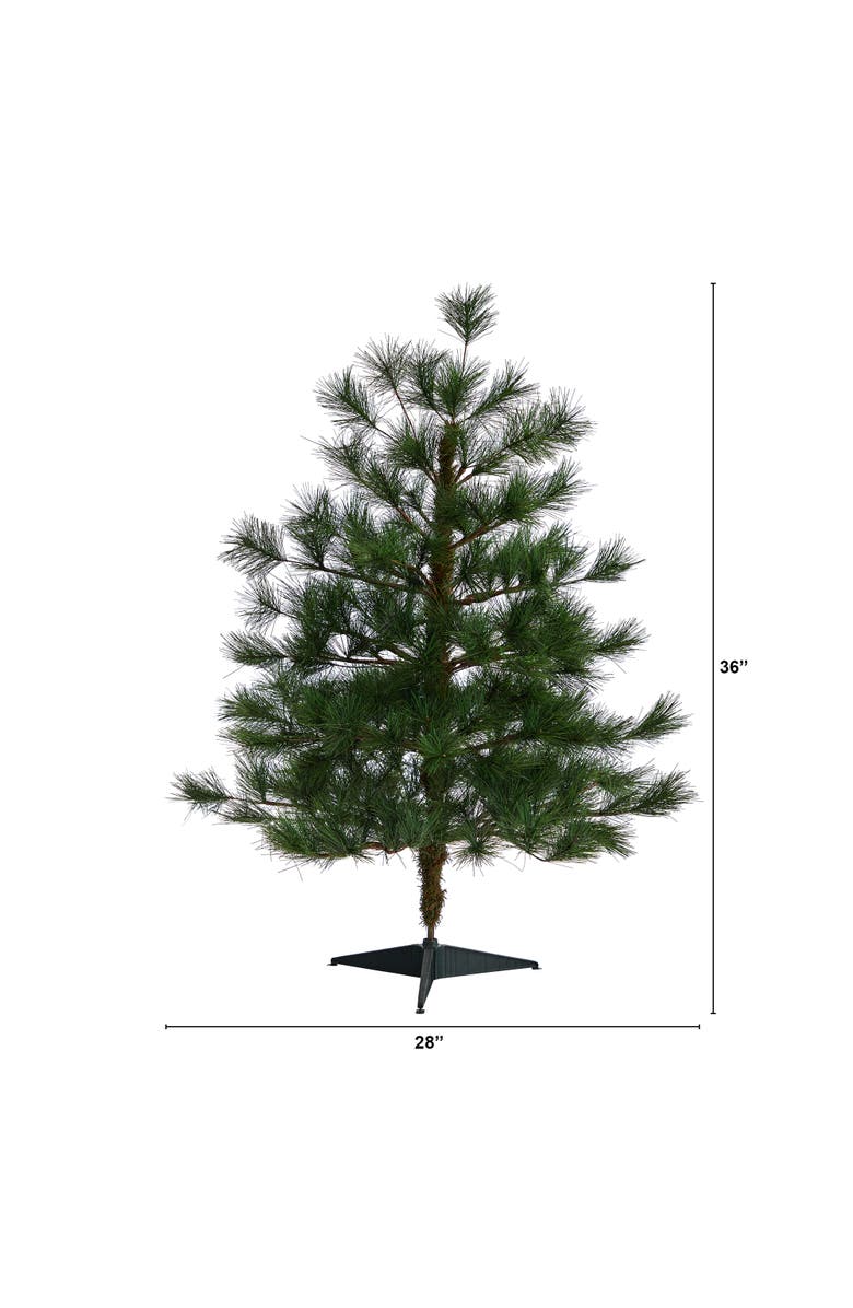 NEARLY NATURAL 3-ft Yukon Mixed Pine Artificial Christmas Tree with 213 Bendable Branches, Alternate, color, Green