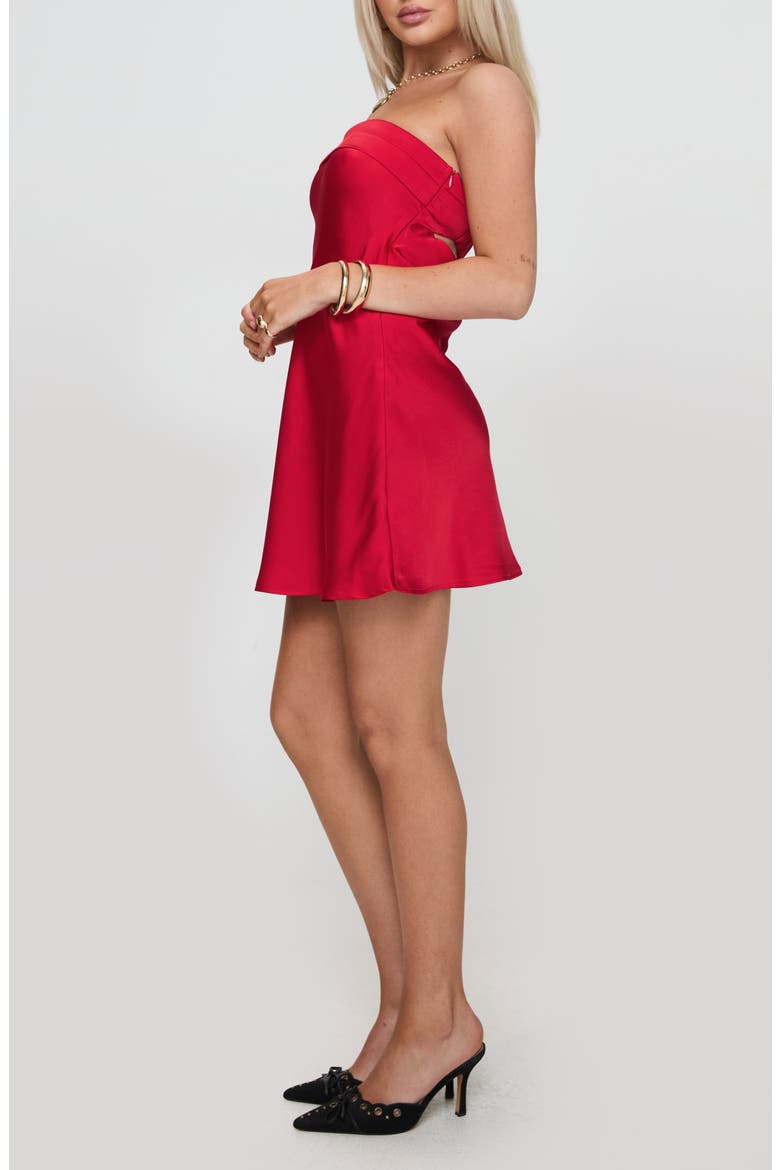 Phillipa Strapless Minidress, Alternate, color, RED