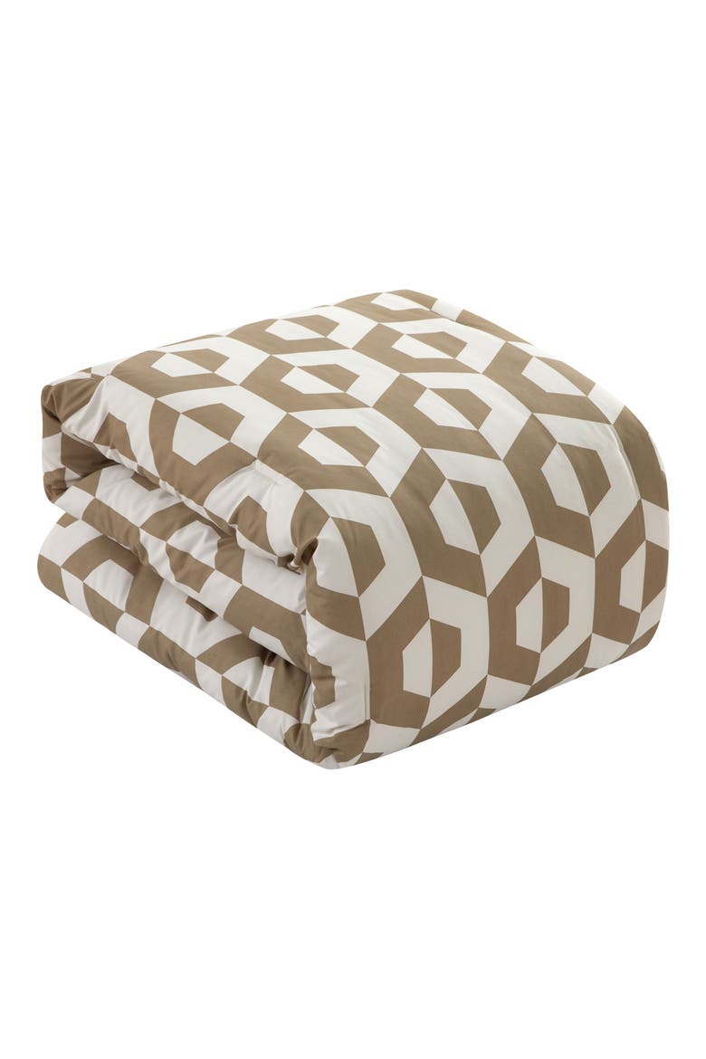 King Tudor Contemporary Geometric Duvet Cover Set - Beige, Alternate, color, BEIGE