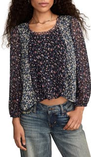 Lucky Brand Mixed Print Swing Top