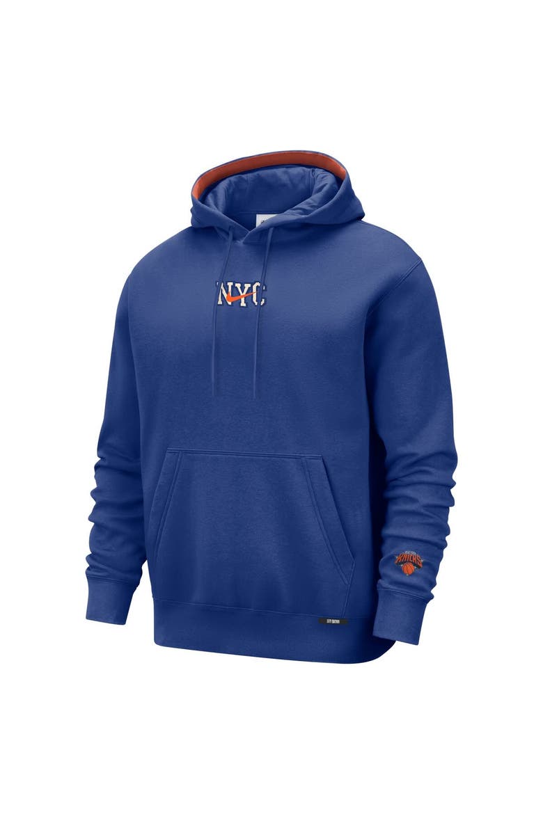 Men's Nike  Blue New York Knicks 2025/26 City Edition Courtside Remix Premium Hoodie, Alternate, color, Blue