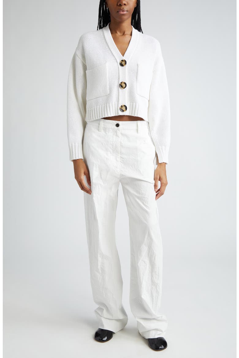 Sofia Oversize Crop Cardigan, Alternate, color, WHITE