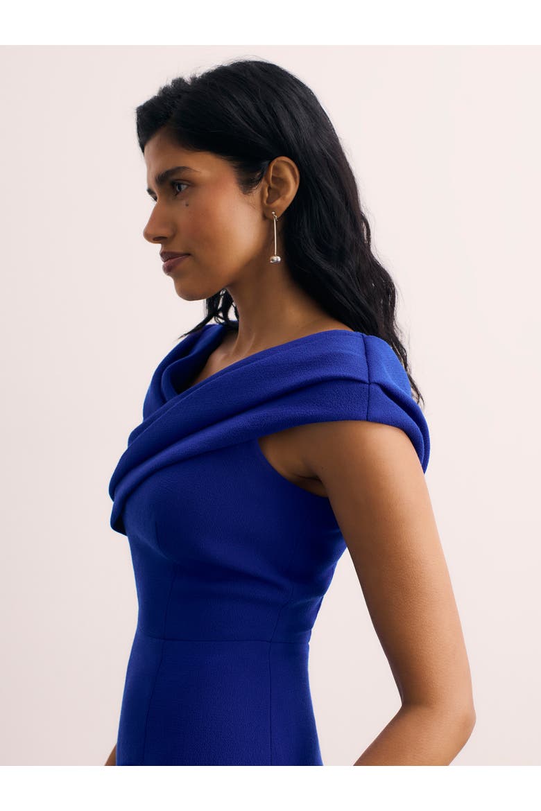 Bodycon Short Sleeve V-Neck Midi Dress, Alternate, color, Blue
