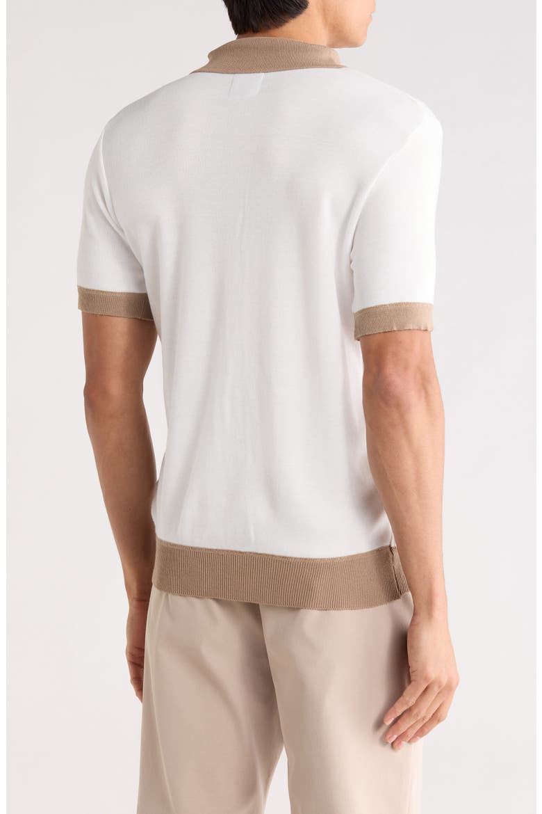 Johnny Collar Knit Polo Sweater, Alternate, color, WHITE