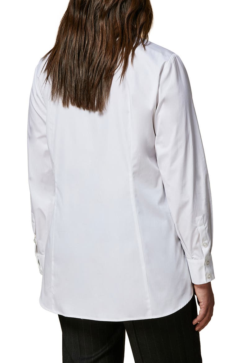Semifitted Cotton Poplin Tunic Blouse, Alternate, color, WHITE