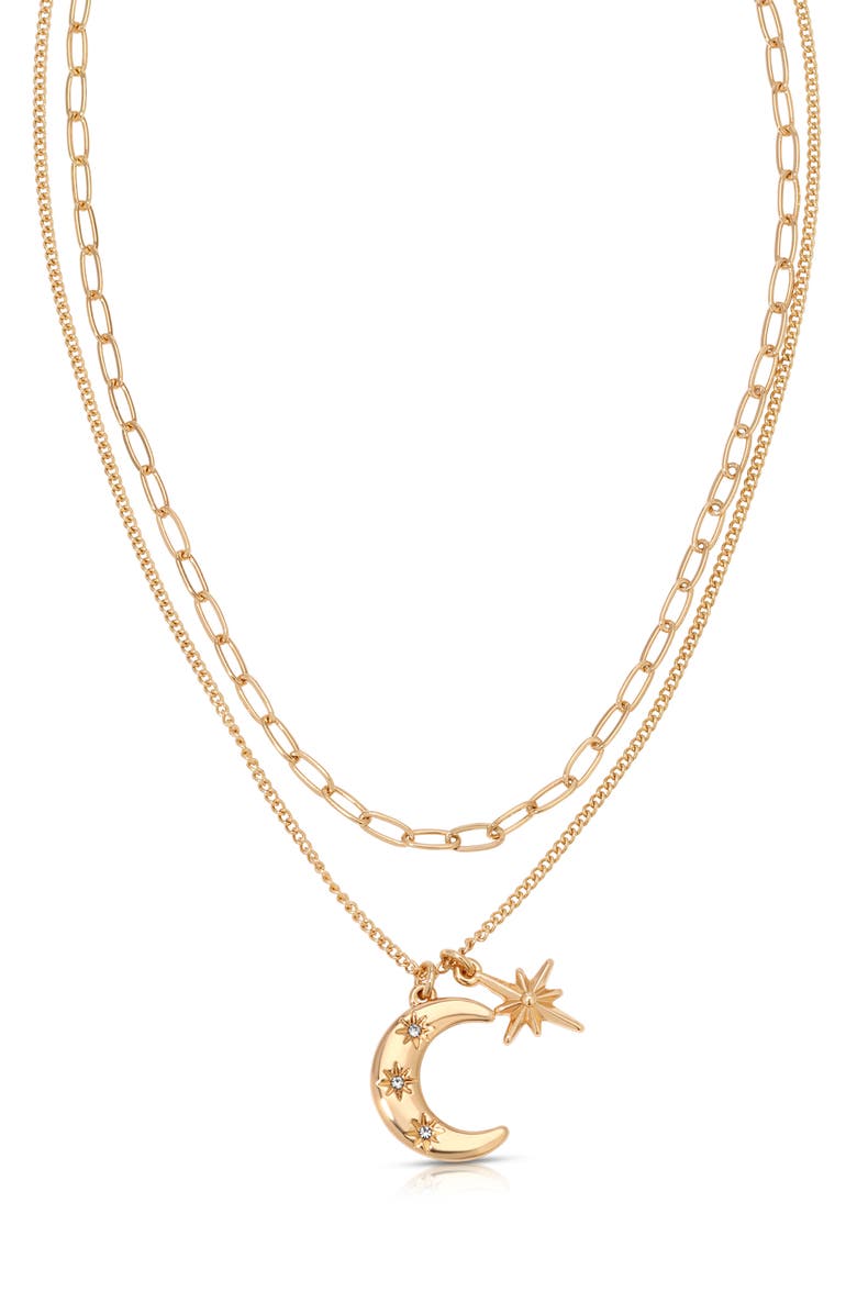 Ettika Moon & Star Charm Layered Necklace, Main, color,