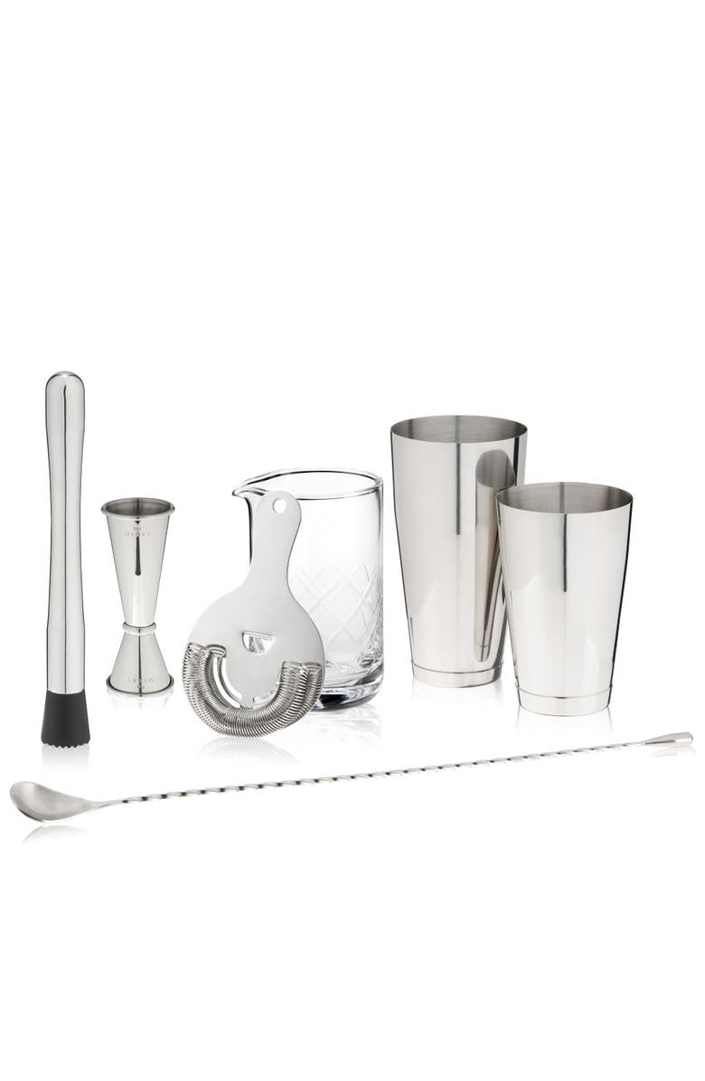 Viski 7-Piece Barware Set in Stainless Steel, Main, color, Silver