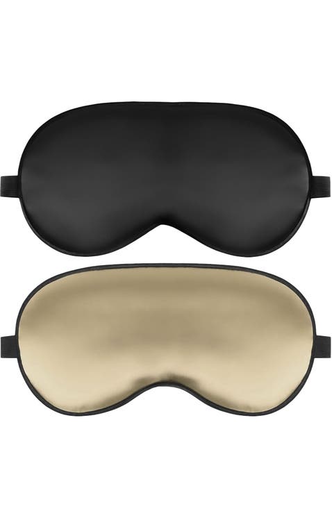 2 Pcs Silk Elastic Band Sleep Eye Mask Set
