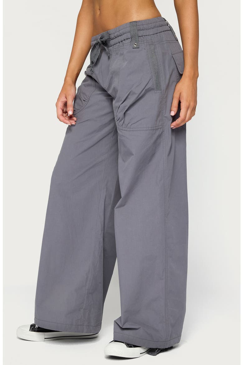Kathleen Oversized Cotton Cargo Pants, Alternate, color, GRAY