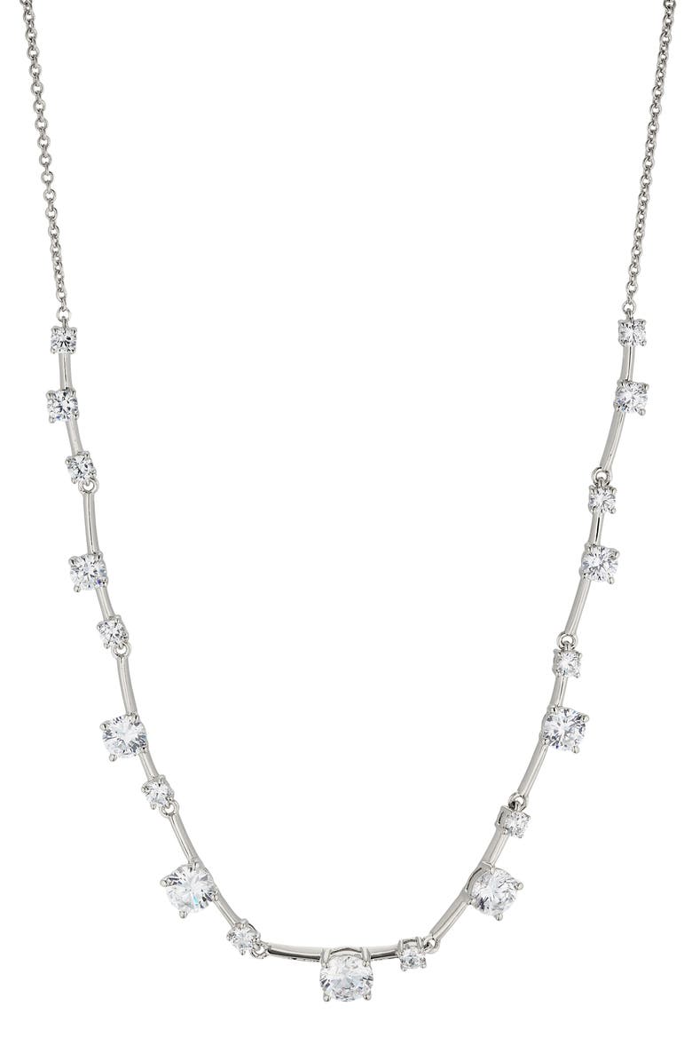 Nadri Evelyn Frontal Necklace, Main, color, Rhodium