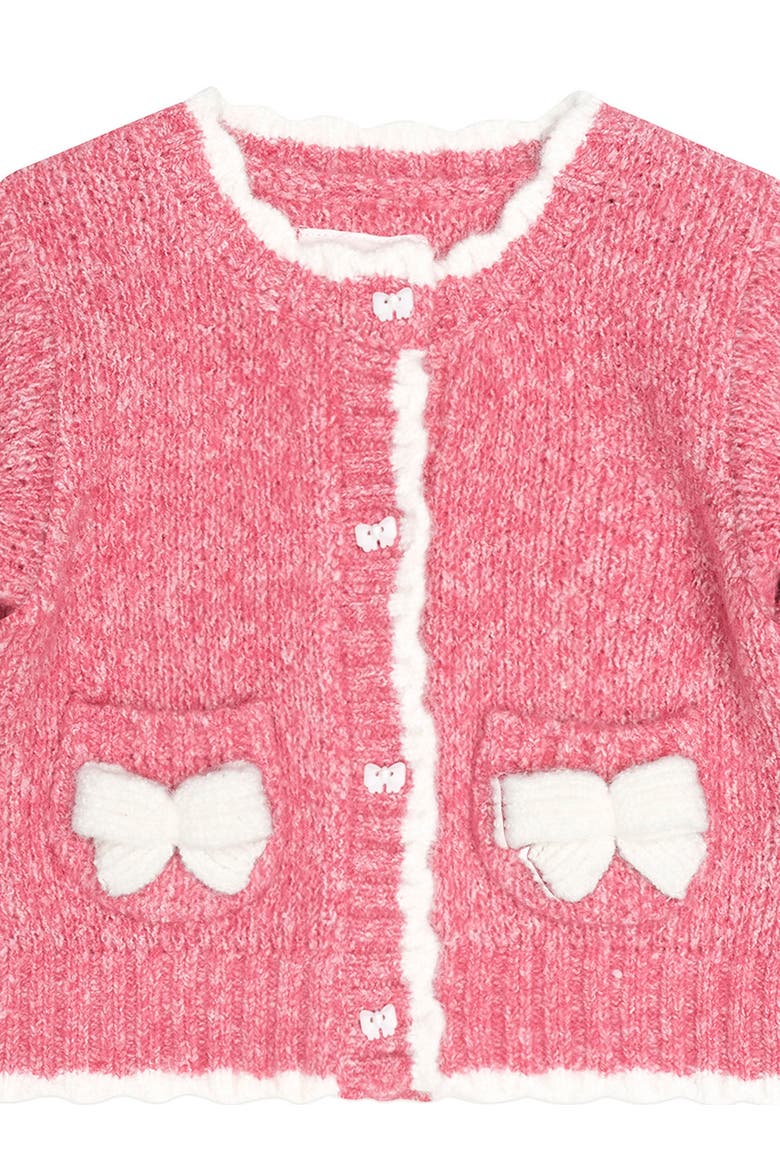 Berry 3D Bow Scalloped Cardi, Alternate, color, Dusty Berry