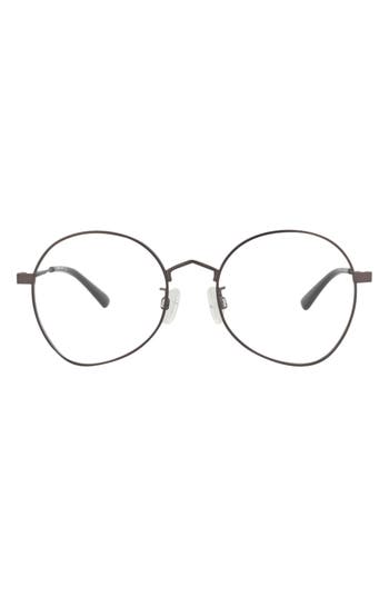 Alexander Mcqueen Mcqueen 52mm Round Optical Frames In Ruthenium Transparent