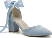 Forever & Always Shoes Fiona Low Block Heels with Ribbon