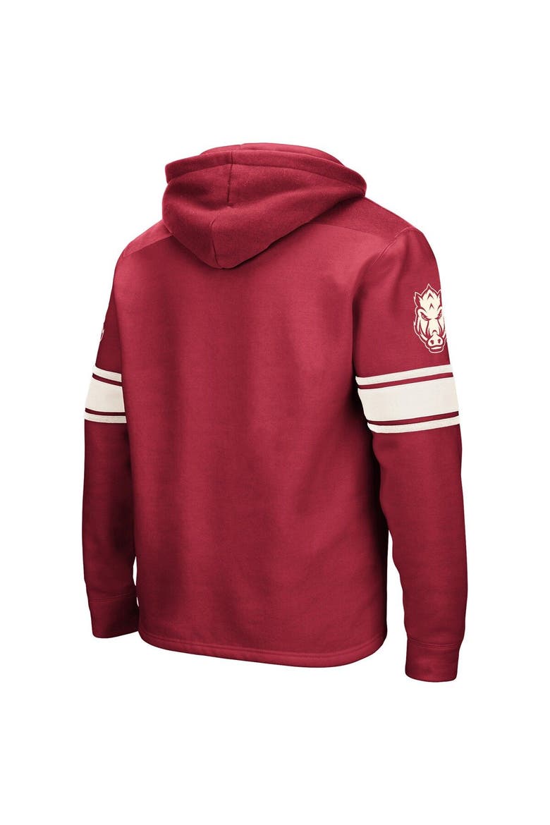 Men's Colosseum Cardinal Arkansas Razorbacks Big & Tall Hockey Lace-Up Pullover Hoodie, Alternate, color, Cardinal