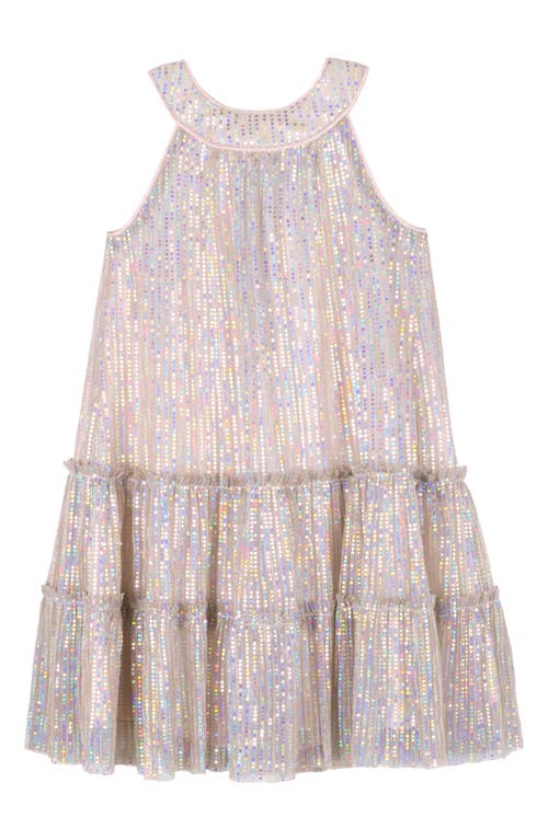 Zunie Kids' Foil Dot Party Dress in Rose Gold 