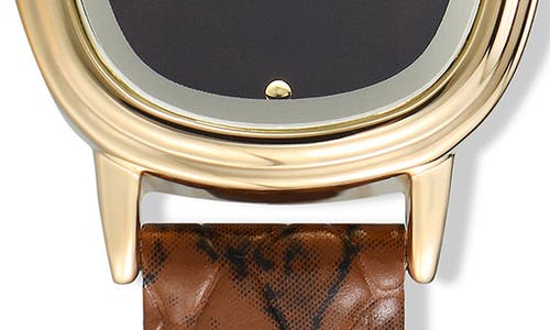 Ettika Square Case Leather Strap Watch In Brown