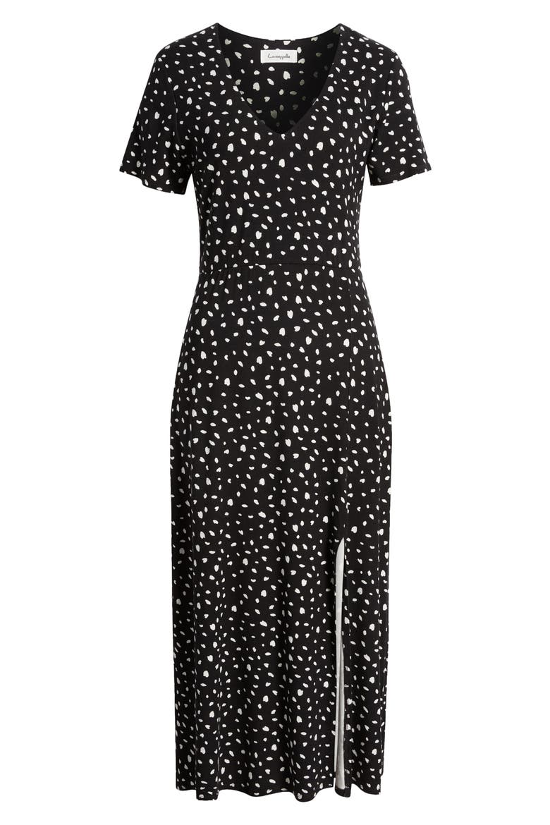 Print Maxi Dress, Alternate, color, BLACK/ NAT