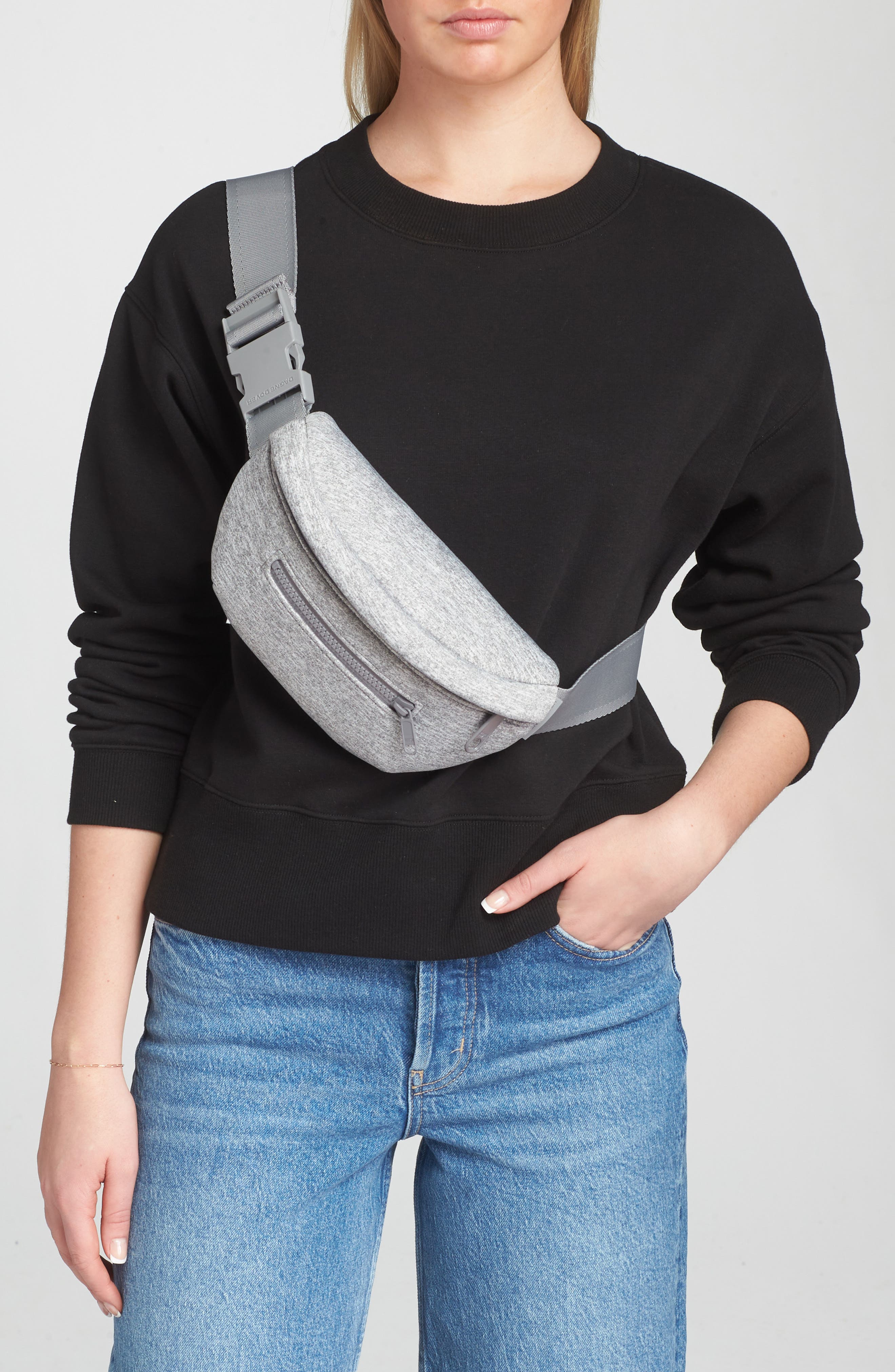Dagne Dover Ace Belt Bag, Alternate, color, Heather Grey