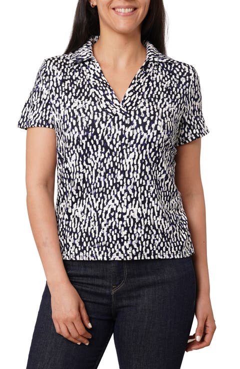 Johnny Collar Short Sleeve Top