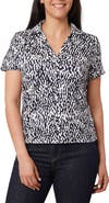 SUNNY LEIGH Johnny Collar Short Sleeve Top