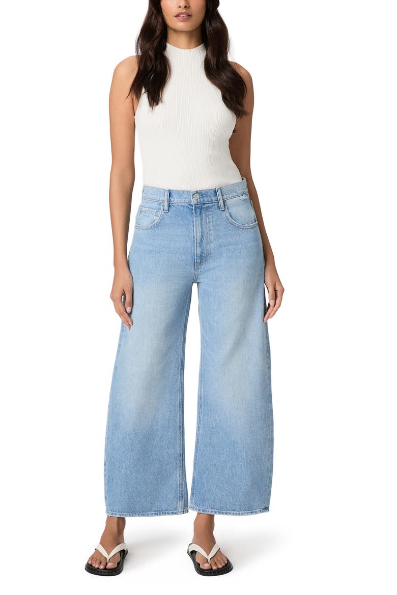 Arella High Waist Wide Leg Ankle Jeans, Alternate, color, FAUVE