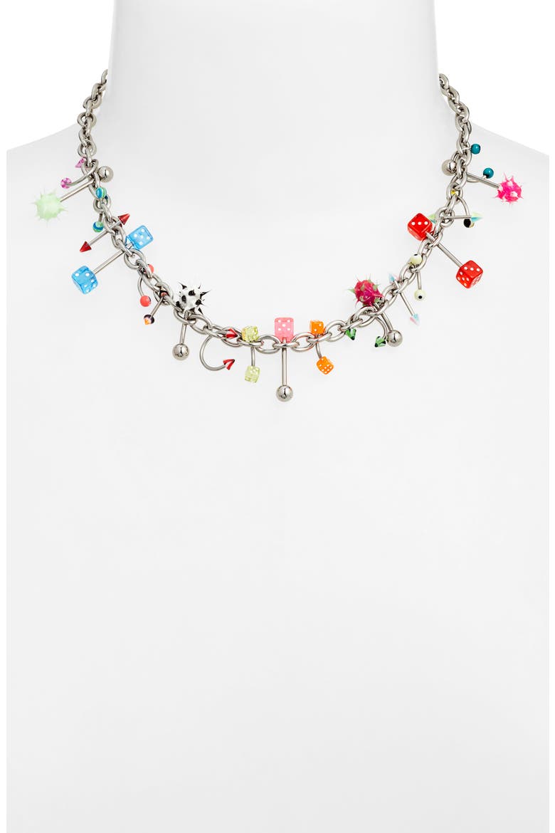 Piercing Necklace, Alternate, color, SILVER