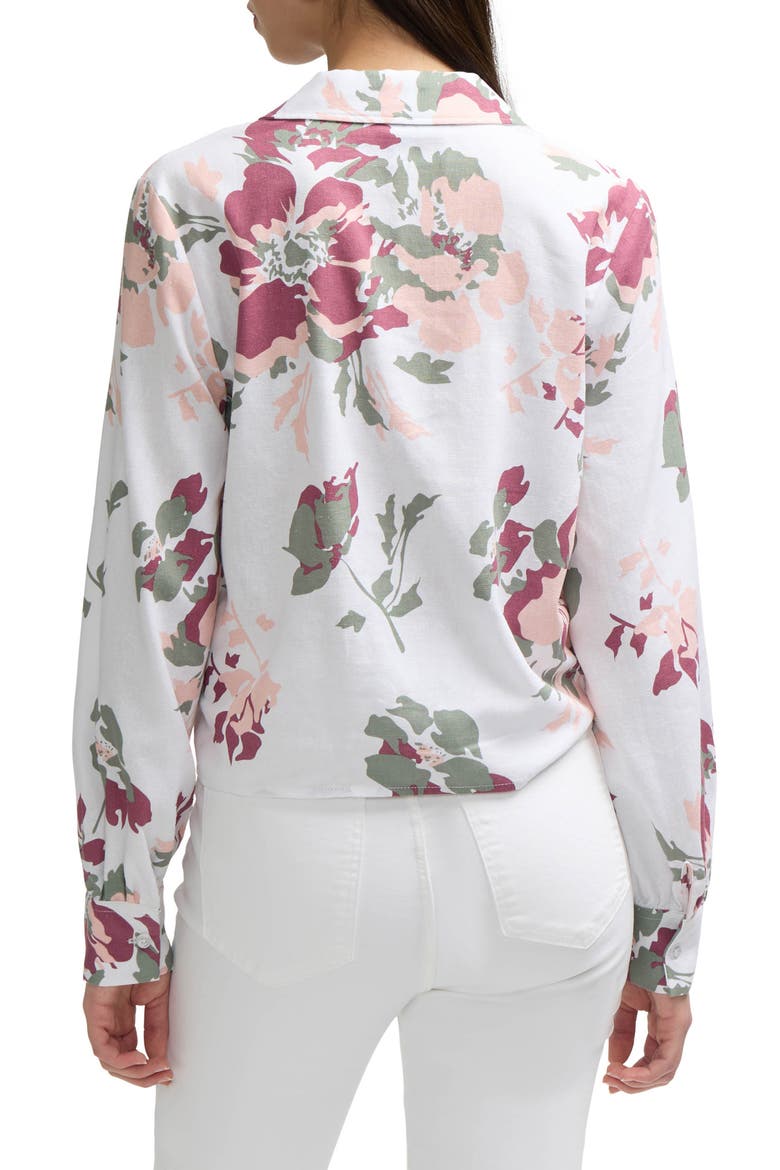 Tie Front Shirt, Alternate, color, PEACH BOUQUET
