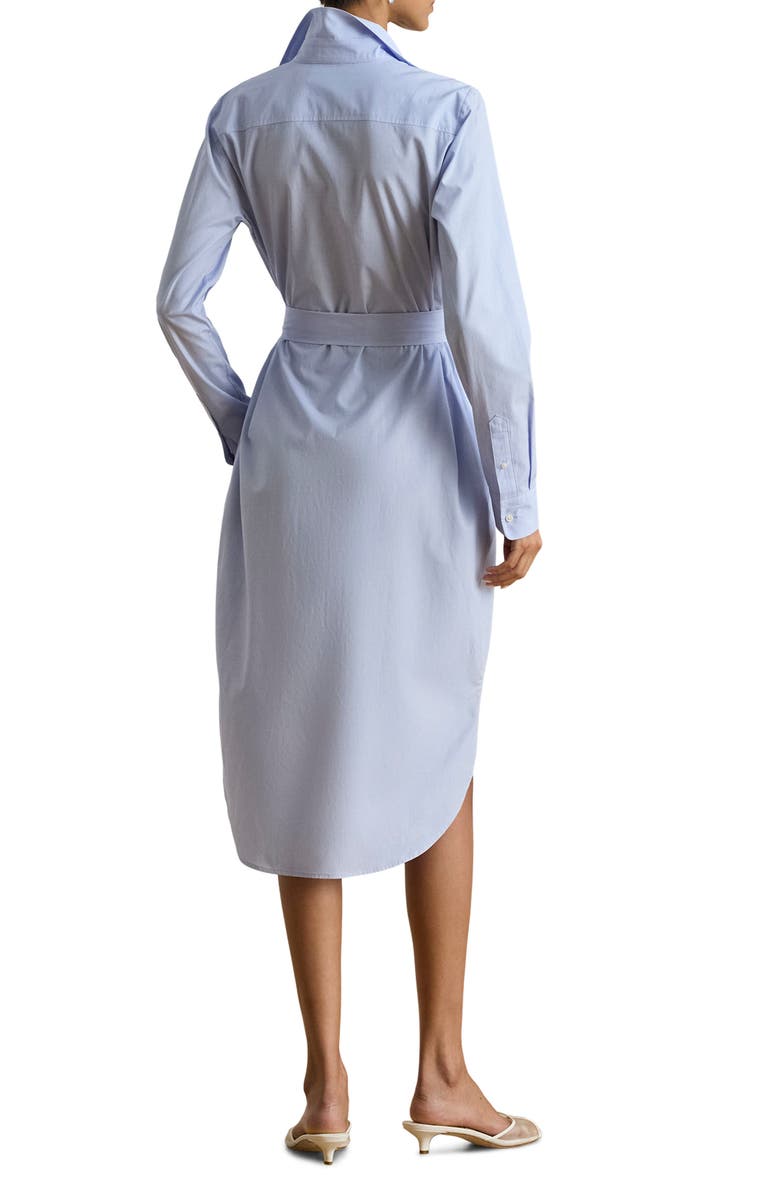 Lauren Ralph Lauren End On End Long Sleeve Cotton Shirtdress, Alternate, color, Light Sky Blue