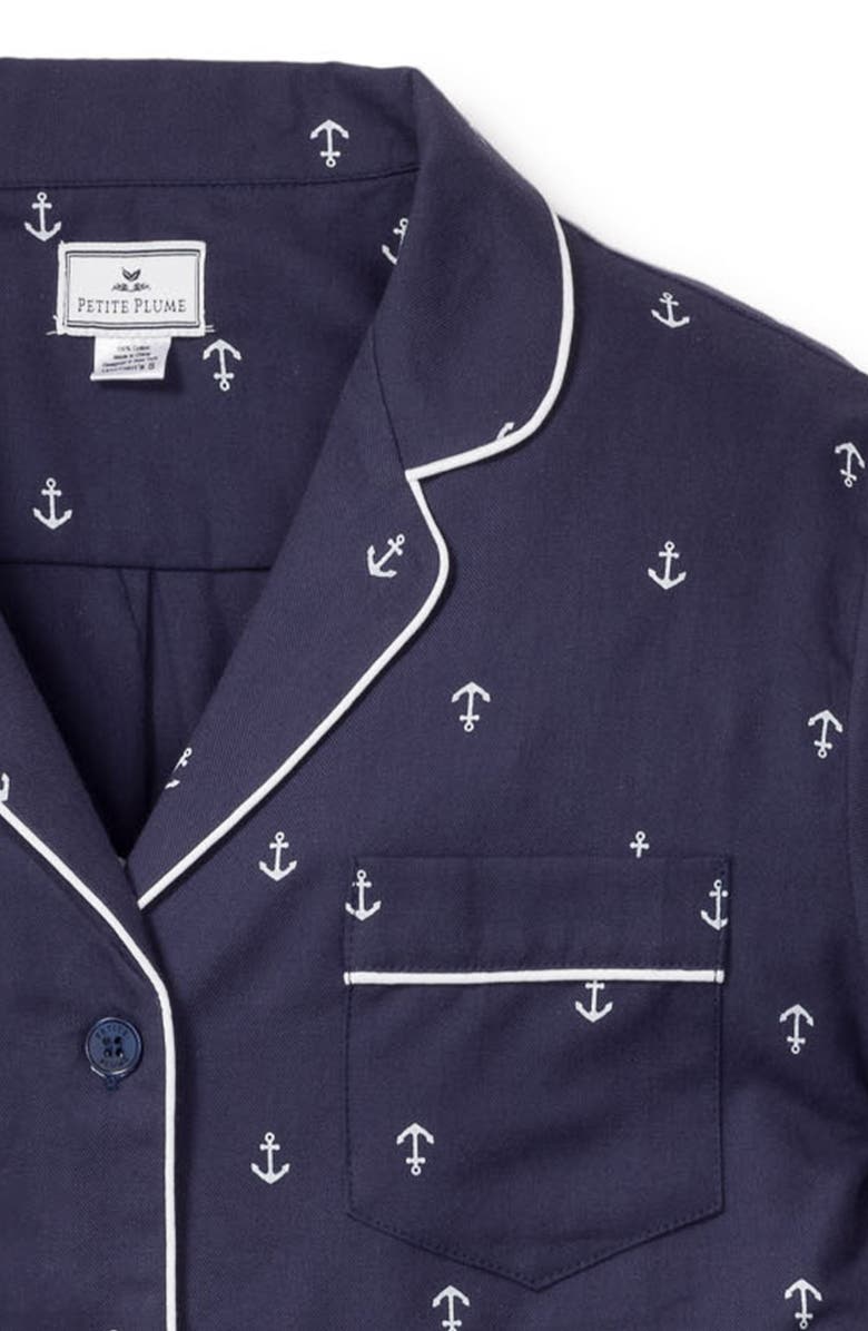 Petite Plume Portsmouth Anchor Short Pajamas, Alternate, color,